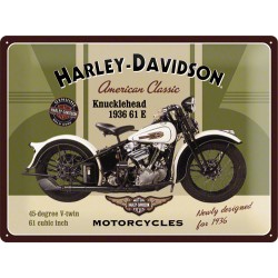 Placa metalica - Harley Davidson Knucklehead - 30x40 cm